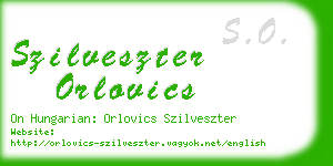 szilveszter orlovics business card
